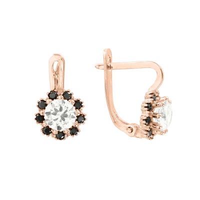Kinder Ohrringe aus Rotgold 585 mit Zirkonia