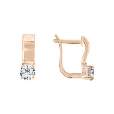 Ohrringe aus Rotgold 585 mit Zirkonia