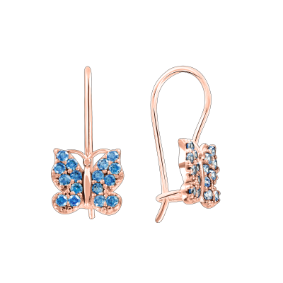 Kinder Ohrringe aus Rotgold 585 mit Zirkonia