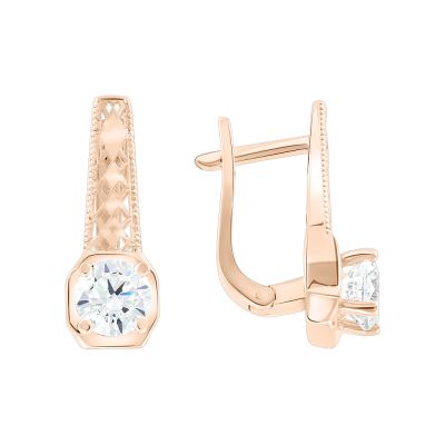 Ohrringe aus Rotgold 585 mit Zirkonia