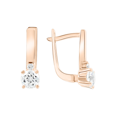 Ohrringe aus Rotgold 585 mit Zirkonia