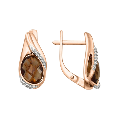 Ohrringe aus Rotgold 585 mit Zirkonia