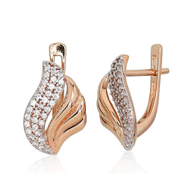 Ohrringe aus Rotgold 585 mit Zirkonia
