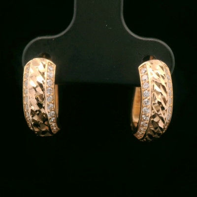 Ohrringe aus Rotgold 585 mit Zirkonia
