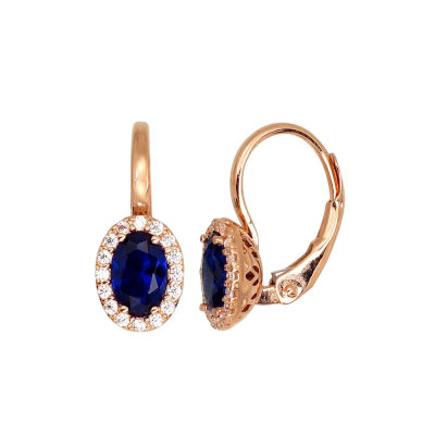 Ohrringe aus Rotgold 585 mit Zirkonia