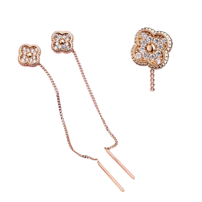 Goldohrringe aus Rotgold 585 mit Zirkonia