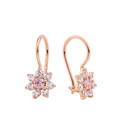 Kinder Ohrringe aus Rotgold 585 mit Zirkonia