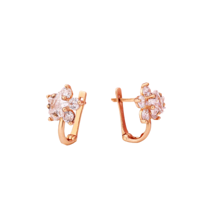 Kinder Ohrringe aus Rotgold 585 mit Zirkonia