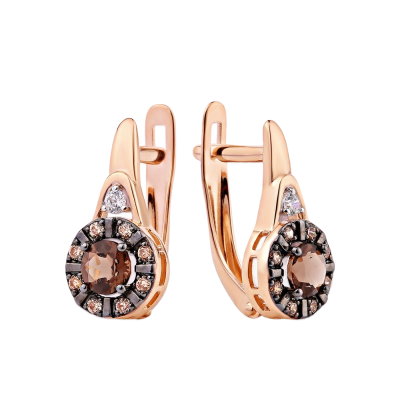 Ohrringe aus Rotgold 585 mit Zirkonia