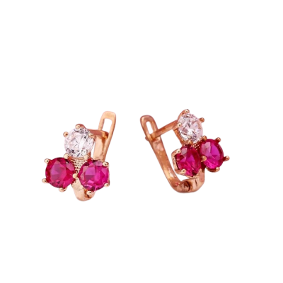 Kinder Ohrringe aus Rotgold 585 mit Zirkonia