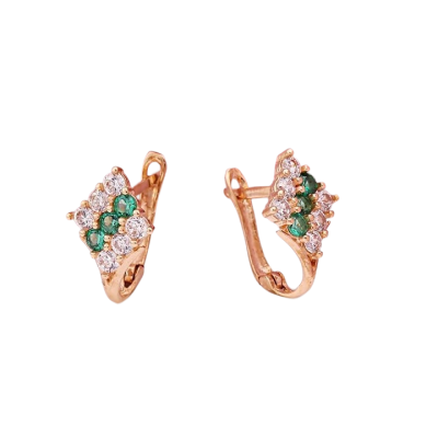 Kinder Ohrringe aus Rotgold 585 mit Zirkonia