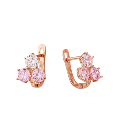 Kinder Ohrringe aus Rotgold 585 mit Zirkonia