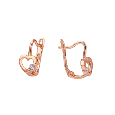 Kinder Ohrringe aus Rotgold 585 mit Zirkonia