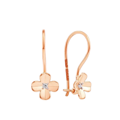 Kinder Ohrringe aus Rotgold 585 mit Zirkonia