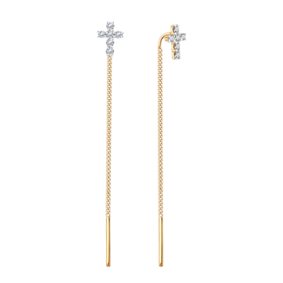 Goldohrringe aus Rotgold 585 mit Zirkonia