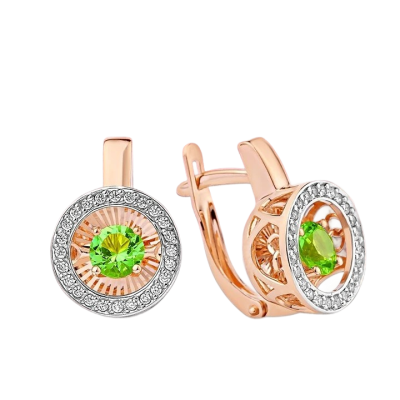 Goldohrringe aus Rotgold 585 mit Zirkonia