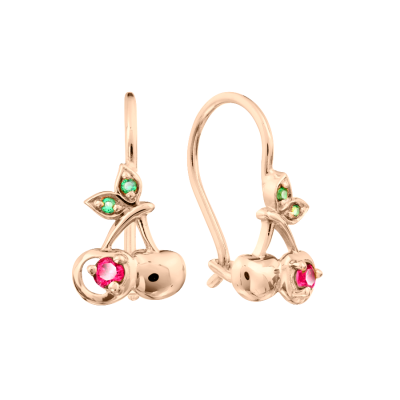 Kinder Ohrringe aus Rotgold 585 mit Zirkonia