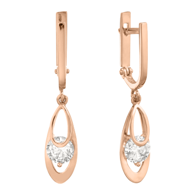 Ohrringe aus Rotgold 585 mit Zirkonia