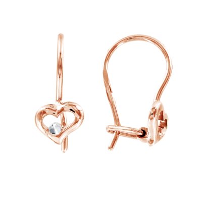 Kinder Ohrringe aus Rotgold 585 mit Zirkonia
