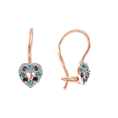 Kinder Ohrringe aus Rotgold 585 mit Zirkonia