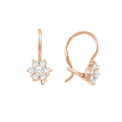 Kinder Ohrringe aus Rotgold 585 mit Zirkonia