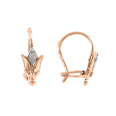 Kinder Ohrringe aus Rotgold 585 mit Zirkonia
