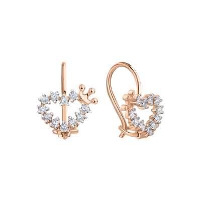 Kinder Ohrringe aus Rotgold 585 mit Zirkonia