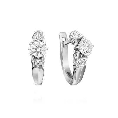 Goldohrringe aus Weißgold 585 mit Zirkonia