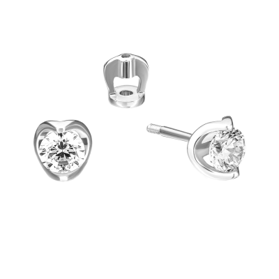 Goldohrringe aus Weißgold 585 mit Zirkonia