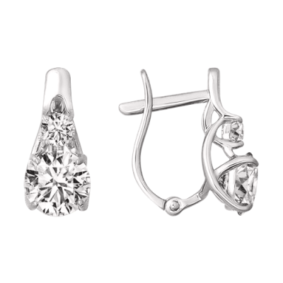 Goldohrringe aus Weißgold 585 mit Zirkonia