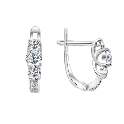 Goldohrringe aus Weißgold 585 mit Zirkonia und Swarovski Kristall
