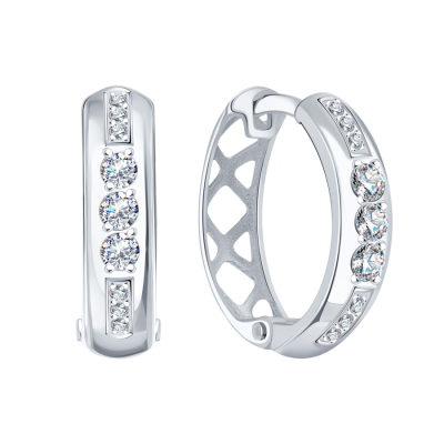 Goldohrringe aus Weißgold 585 mit Zirkonia