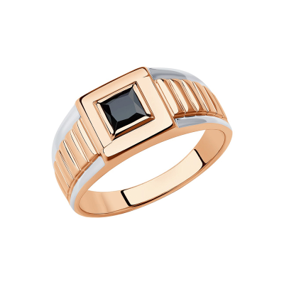 Herrenring aus Rotgold 585 mit Zirkonia