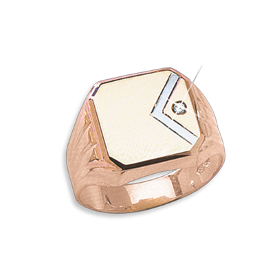 Herrenring aus Rotgold 585 mit Zirkonia