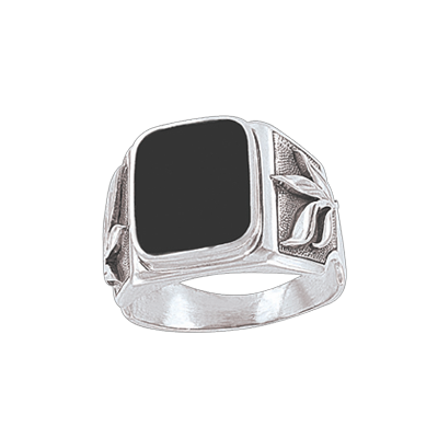 Herrenring aus Silber 925 mit Onyx