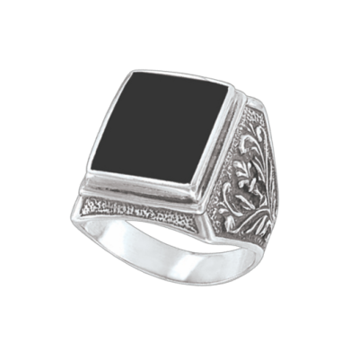 Herrenring aus Silber 925 mit Onyx