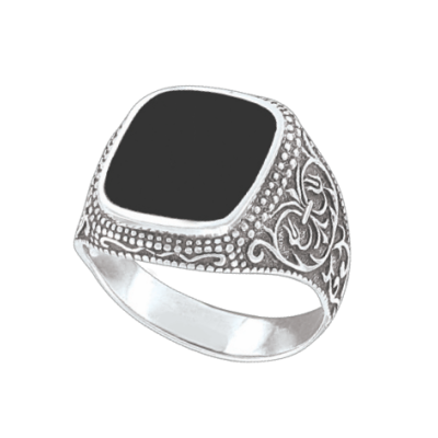 Herrenring aus Silber 925 mit Onyx