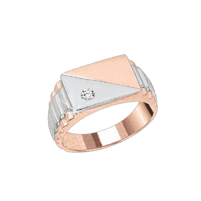 Herrenring aus Rot/ Weißgold 585 mit Brillant