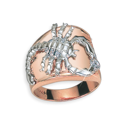 Herrenring aus Rot/ Weißgold 585 mit Zirkonia