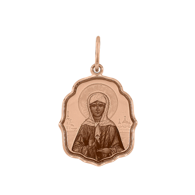 Ikonenanhänger „Matrona von Moskau“ aus Rotgold 585