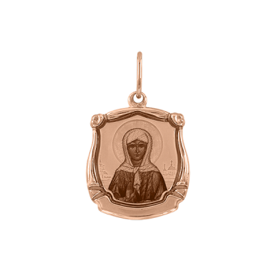 Ikonenanhänger „Matrona von Moskau“ aus Rotgold 585
