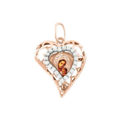 Anhänger Ikone aus Rotgold 585 mit Zirkonia