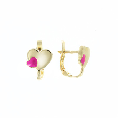 Kinder Ohrringe aus Gelbgold 585 mit Emaille