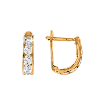 Kinder Ohrringe aus Gelbgold 585 mit Zirkonia