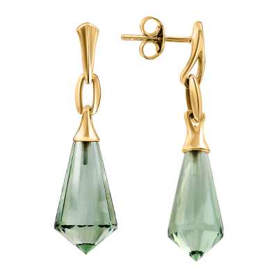 Kinder Ohrstecker aus Gelbgold 585 mit Amethyst und Zirkonia