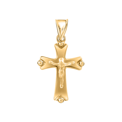 Kreuz Anhänger aus Gelbgold 585