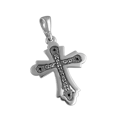 Kreuz Anhänger aus Silber 925 mit Smaragd