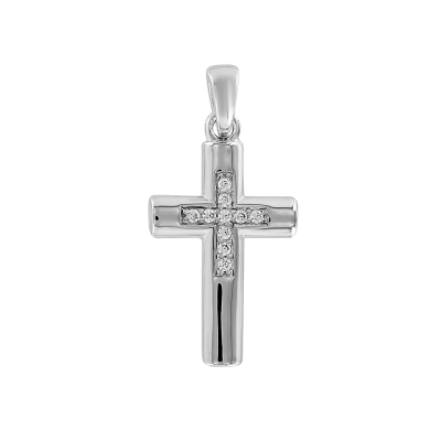 Kreuz Anhänger aus Silber 925 mit Zirkonia