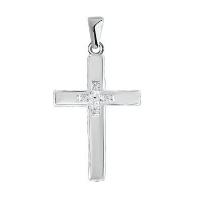 Kreuz Anhänger aus Silber 925 mit Zirkonia