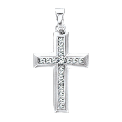 Kreuz Anhänger aus Silber 925 mit Zirkonia